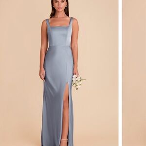 NWT BHLDN Dusty Blue Bridemaid Dress with Slit